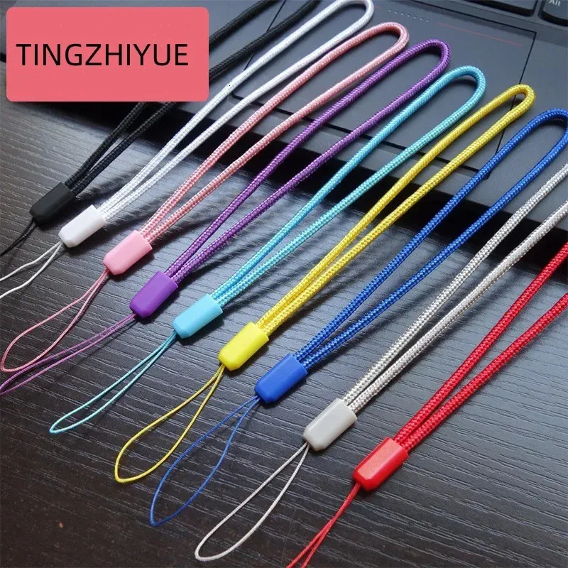 300Pcs Nylon Mobile Phone Lanyard Handy Wrist Strap U Disk Key ID Card DIY Hang Rope Multicolor Braided Camera 240113