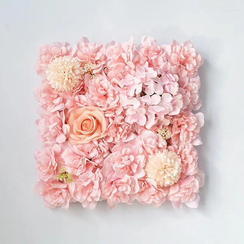 Fleurs décoratives 30x30cm, rangée de fleurs artificielles, mur de fond de mariage, Rose, boule brodée, décoration en plastique