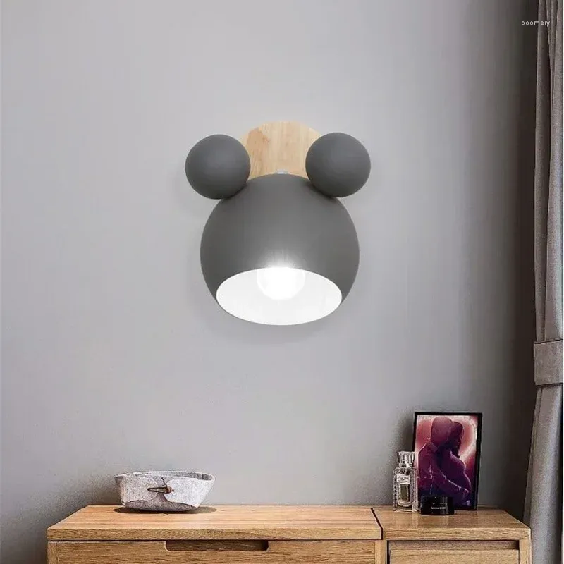 Wandlamp Scandinavische slaapkamer salonlamp studie applique murale armatuur eenvoudige en mooie kinderkamer wandlamp