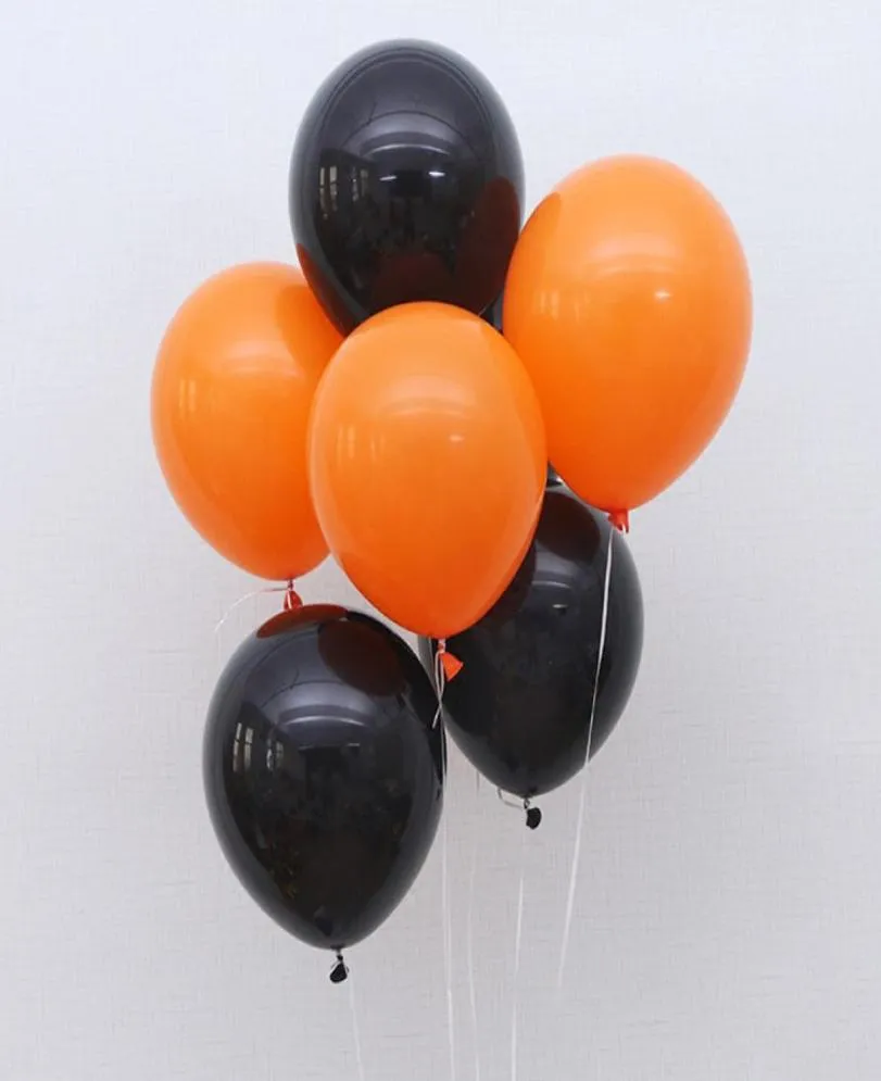 100 st orange svart latex rund ballong halloween fest bröllop dekoration pärlballonger jubileum heminredning 12 tum6385259