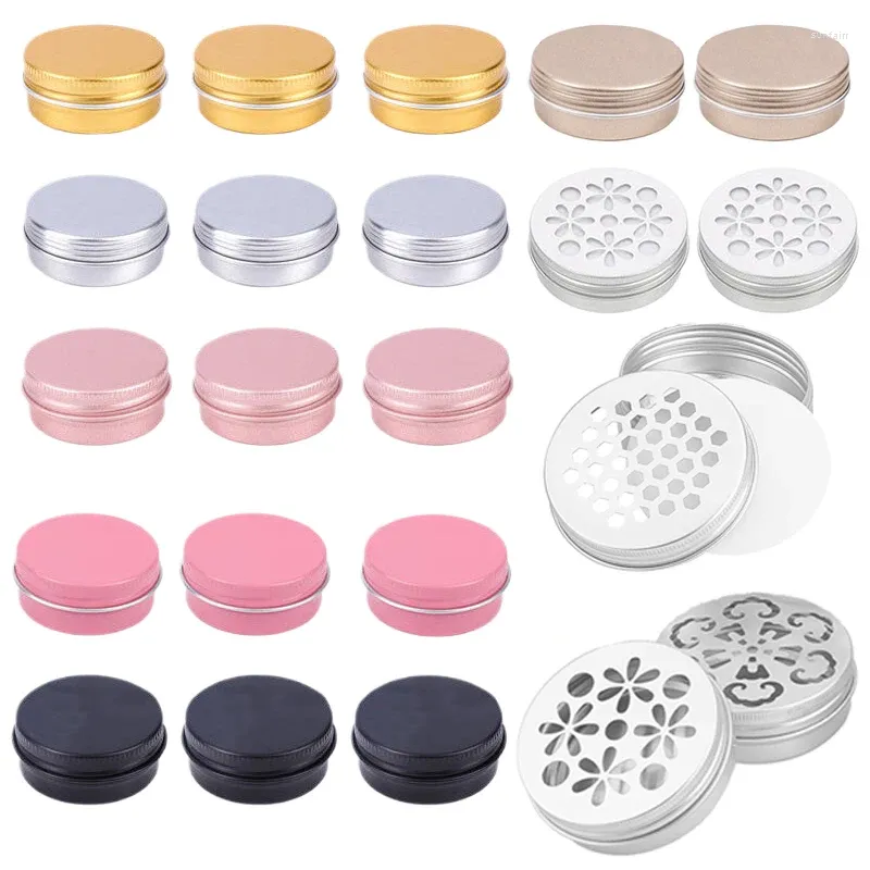 Bouteilles de stockage 10 pièces 5/10/15/20/30/50/60g, pots ronds vides en aluminium, récipient cosmétique, thé rechargeable pour crèmes, bougies à ongles