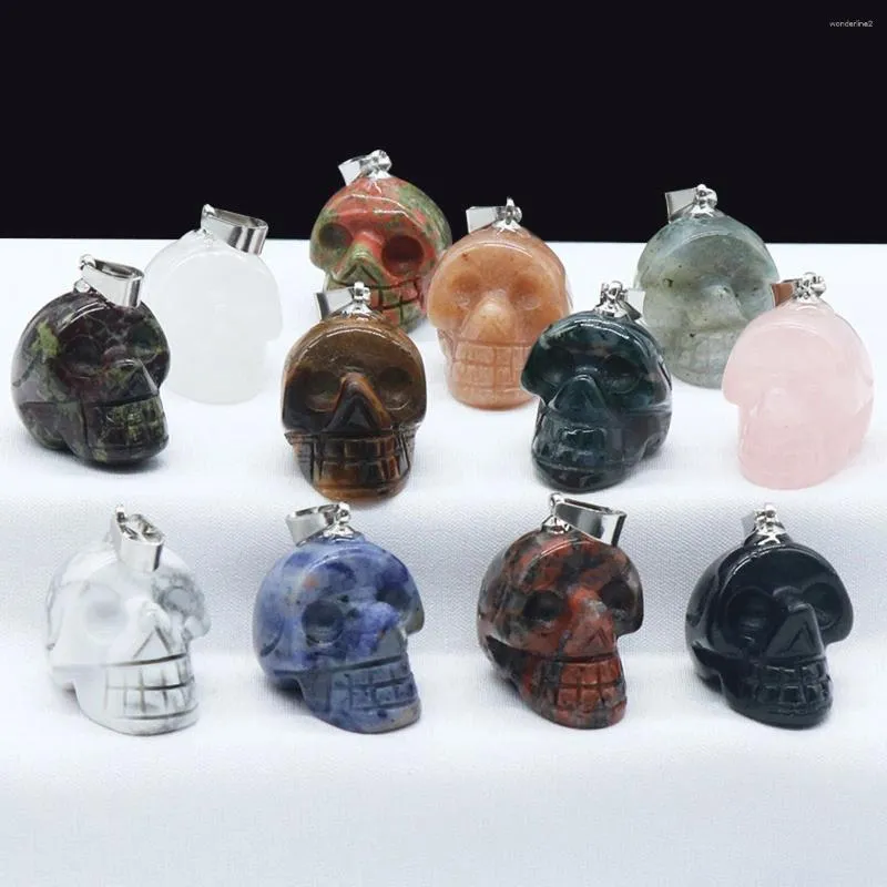 Hänghalsband 1 PC Natural Stone Pendants Form Crystal Quartz Agate Chakra för smycken Making Halsband