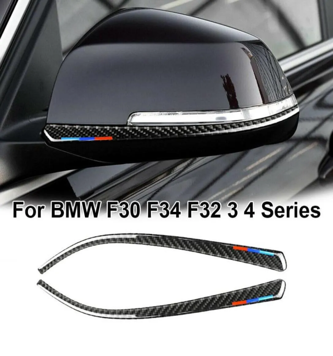 2x Car Rearview Mirror Strip Trim Sticker Cover For BMW F30 F31 F32 F33 F34 AL01 Car Styling Accessories6706284