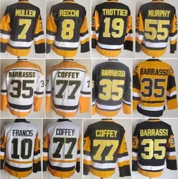 CCM Hockey  Joe Mullen Jersey Retire 10 Ron Francis 19 Bryan Trottier 35 Tom Barrasso 77 Paul Coffey 8 Mark Recchi 87 Sidney Crosby Vintage Classic Sewn On Mans