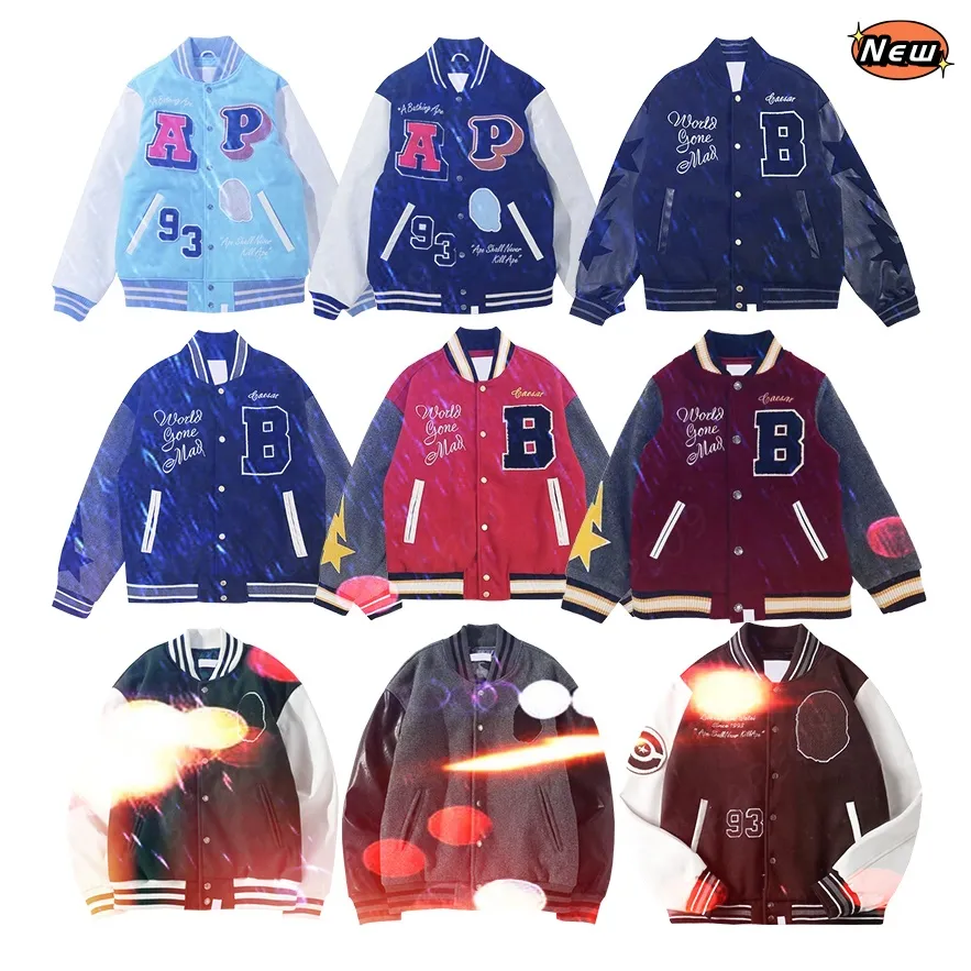 Giacca college Giacche firmate da uomo Uomo Donna Giacca da baseball Cappotto da ricamo con lettere Streetwear bape001 bapesta