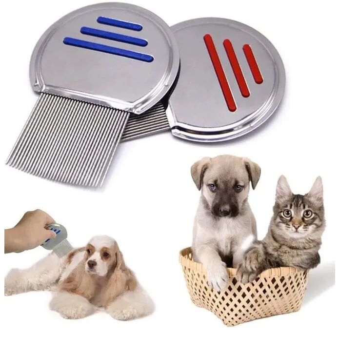 Dog Grooming Terminator Lice Comb Professional Stainless Steel Louse بشكل فعال الحصول على التخلص من رأس Lices علاج الشعر يزيل 3 ألوان