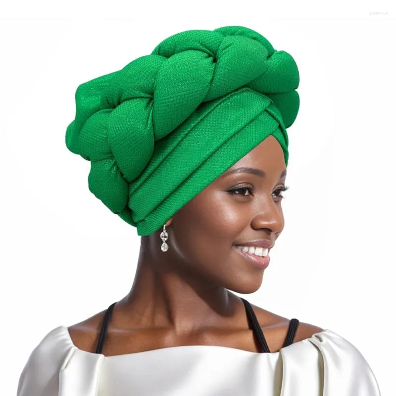 Etnik Giyim Hazır Afrika Oto Gele Headtie Big Braid Türban Kapağı Kadınlar için Nijerya Kadın Başı Sargılar Lady Fashion Headgear Turbante