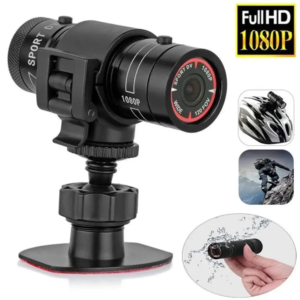 Caméras Mini caméra d'action vélo étanche casque de moto en plein air sport action HD caméra vidéo DV caméscope 1080P enregistreur de voiture