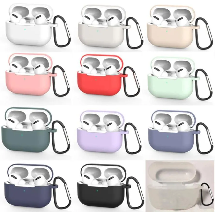 Silikonfodral för AirPods Pro Charging Case Protective Cover med Carabiner Shock Proof Antilost Wireless Bluetooth Earskydds Prot5717162