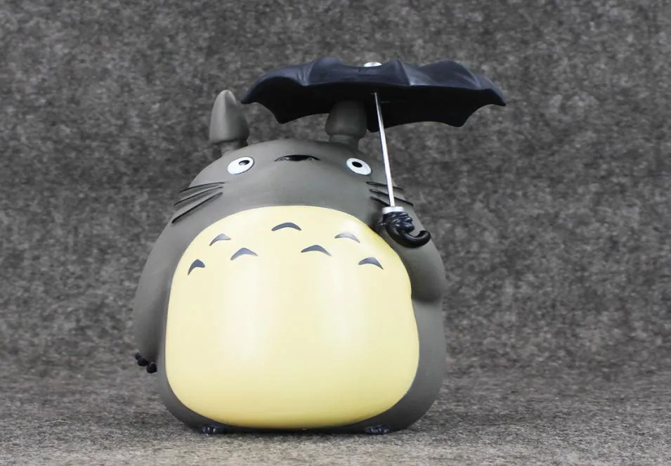 20 cm min granne totoro med paraply PVC -figur Miyazaki Hayao Collectible Model Toy Piggy Bank T2001063041734