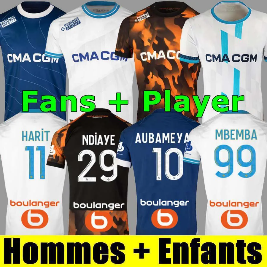 Spielerversion 21 22 Marseille Fußballtrikots Olympique milik maillot de foot om 2021 2022 Camiseta PAYET THAUVIN BENEDETTO MÄNNER KINDER Fußballtrikot Regenbogennummern