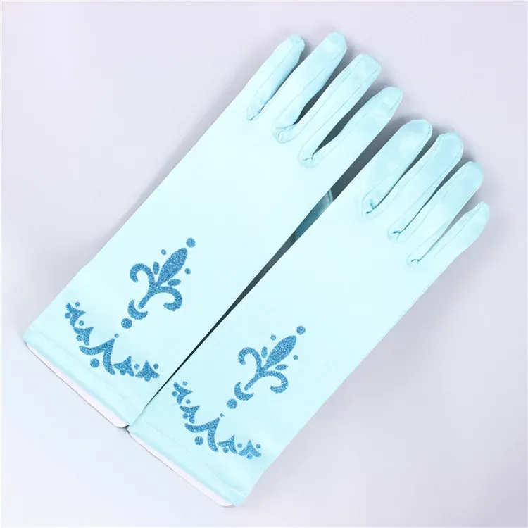 Cosplay princess gloves for kids children girls printing satin gloves for Party Christmas Halloween A-860