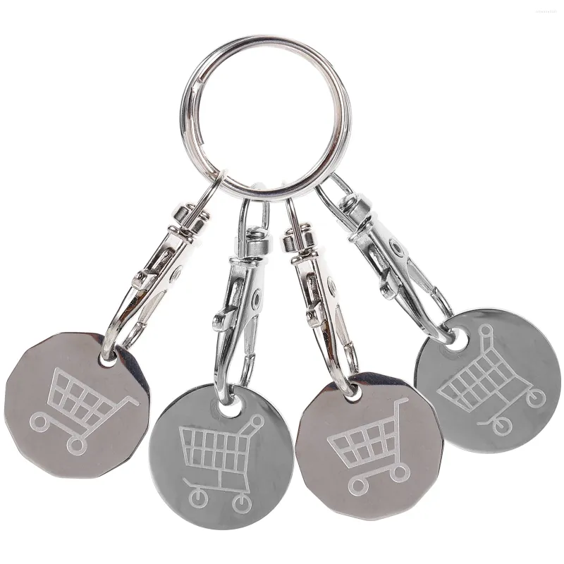 4-Piece Shopping Trolley Token Keychains Portable Cart Removers, Reusable  Coin Keys, Durable Metal, Convenient Essential Grocery Tool