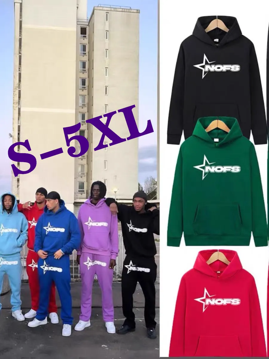 Tallas grandes 5XL Sudadera con capucha Diseñador Hombres Mujeres Sudaderas con capucha NOFS Gótico Punk Rock Hiphop Y2K Sudaderas Chándales Ropa de calle para hombre Jersey Ropa de algodón de manga larga