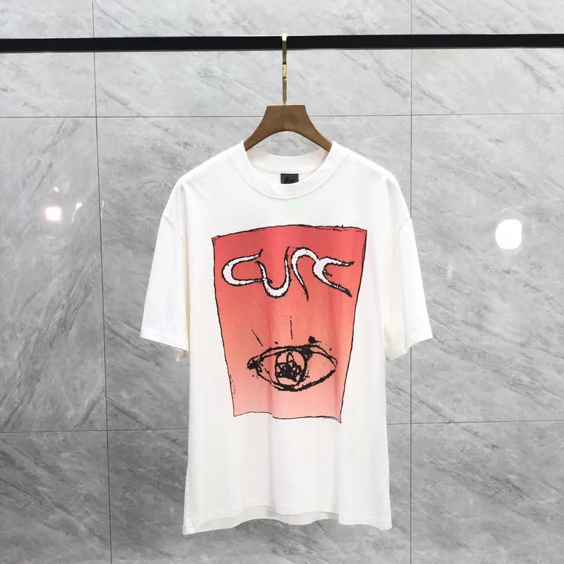 Japan Style UK Hand with Eyes Print Washed Vintage Tee Designer T Shirt Spring Summer Casual Fashion Skateboard Men Women Tshirt 24SS 0115