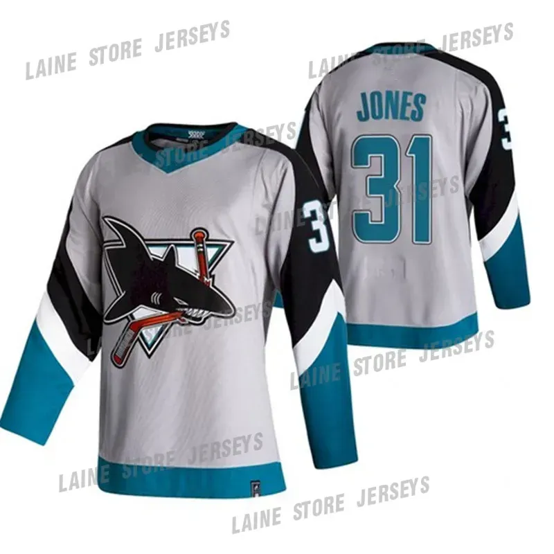 San Jose Sharks Jersey 2021 Reverse Retro 88 Brent Burns 39 LOGAN COUTURE 9 Evander Kane 65 Erik Karlsson 48 HERTL Hockey Jerseys