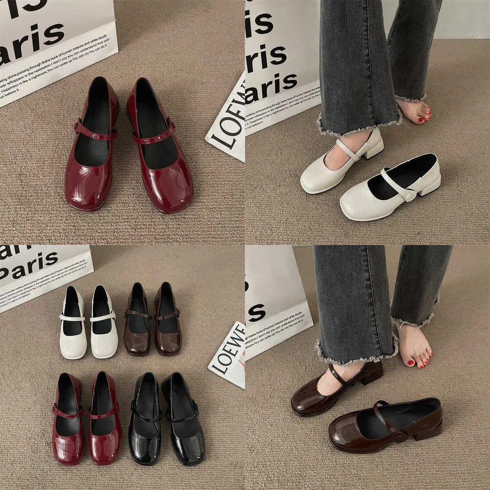 Sapatos femininos fang tou mary jane estilo academia salto grosso temperamento sola pequena couro único primavera novo