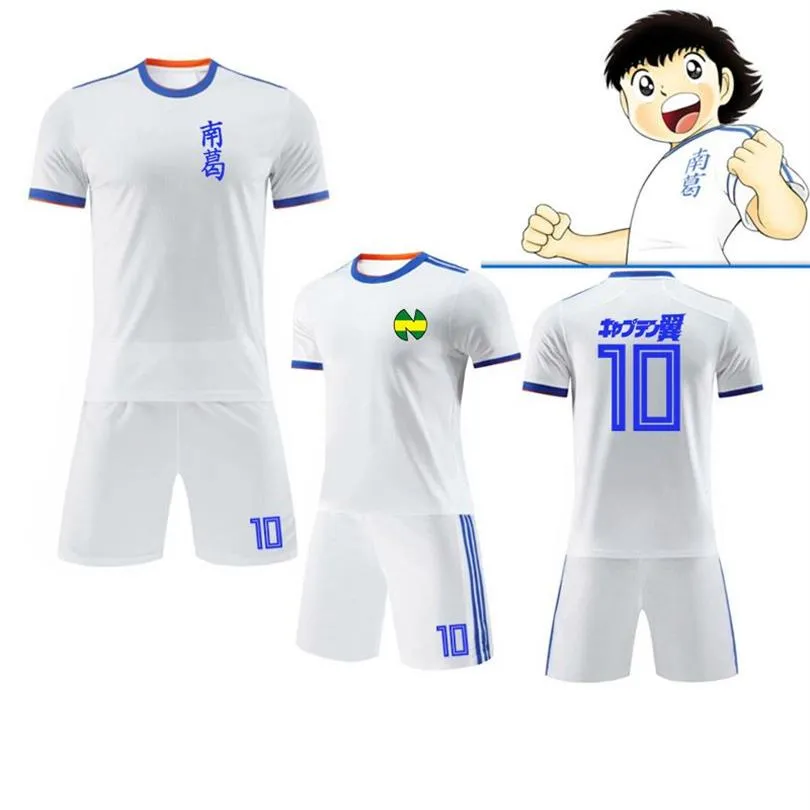 Taglie per bambini e uomini Captain Tsubasa Costume cosplay Oliver Atom maglie bianche ATOM francia ATTON Maillot de Foot Enfant cos set completo2032