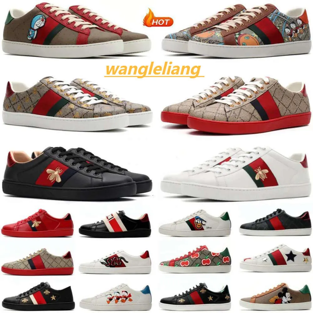 Designer Casual Chaussures Bee Ace Baskets Basses Hommes Femmes Haute Qualité Tigre Brodé Noir Blanc Vert Rayures Marche