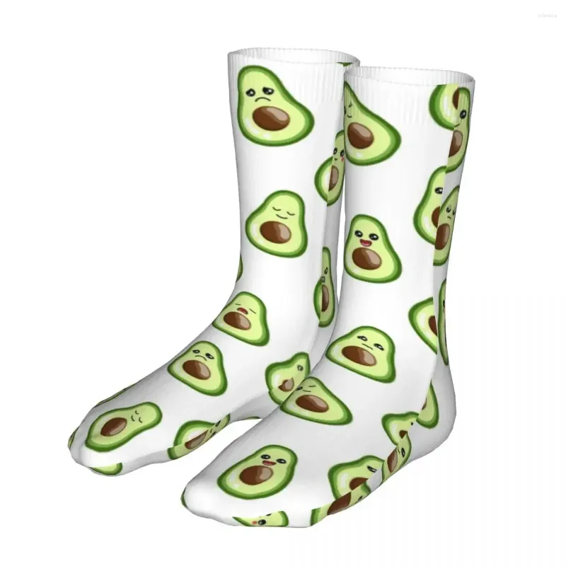 Chaussettes pour hommes drôles émoticônes d'avocat hommes femmes heureux fruits tropicaux nouveauté printemps été automne hiver cadeau