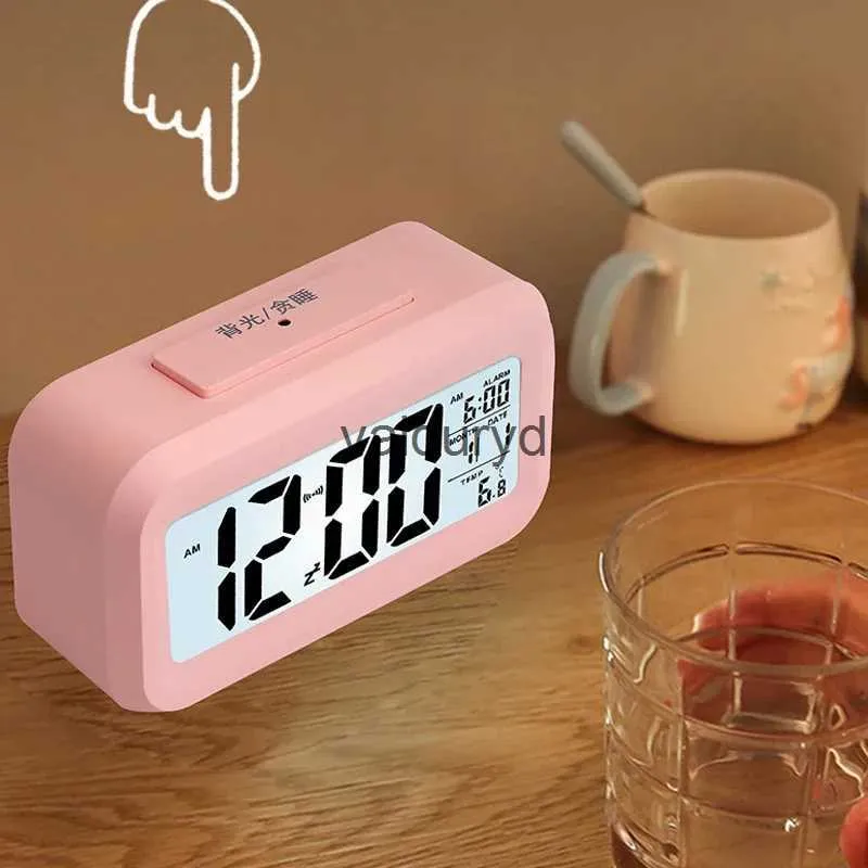 Desk Table Clocks Desk Digital Clock Table Electronic Clock Sound Control Backlight 12/24 Alarm Clock Ringtones Bedrooms Bedside Kids Home Decorvaiduryd