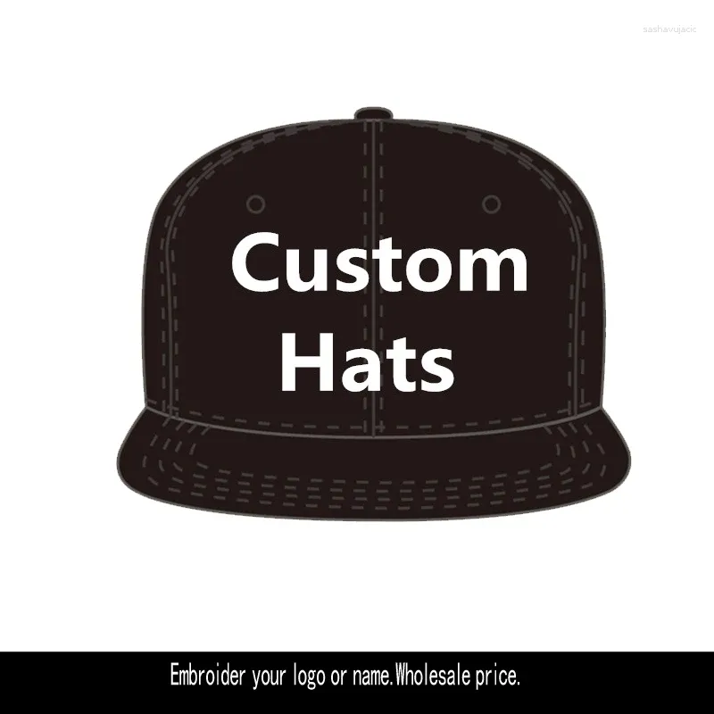 Gorras de bola Logotipo de bordado personalizado Compañía Equipo Sombrero para niñas Niños Cuatomizado Nombre de dibujos animados Hombres Mujeres Deportes Béisbol Hueso