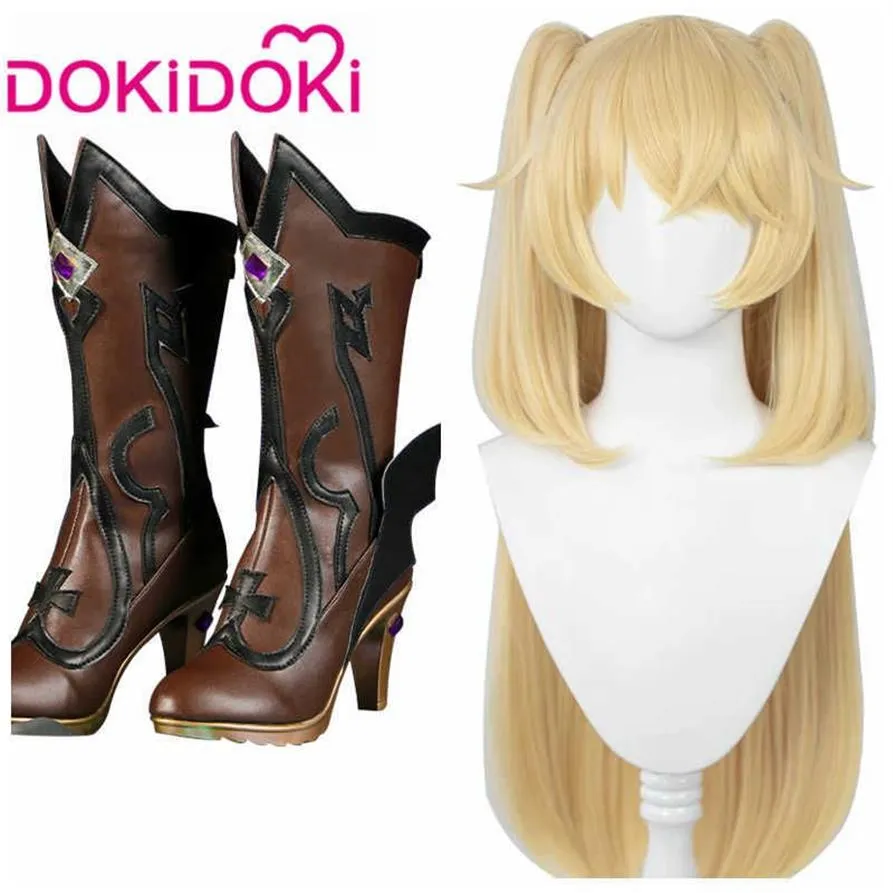 Dokidoki Oyunu Genshin Etki Cosplay Cadılar Bayramı Fischl Cosplay Wig Genshin Etki Fischl Cosplay Saç Y0903223B