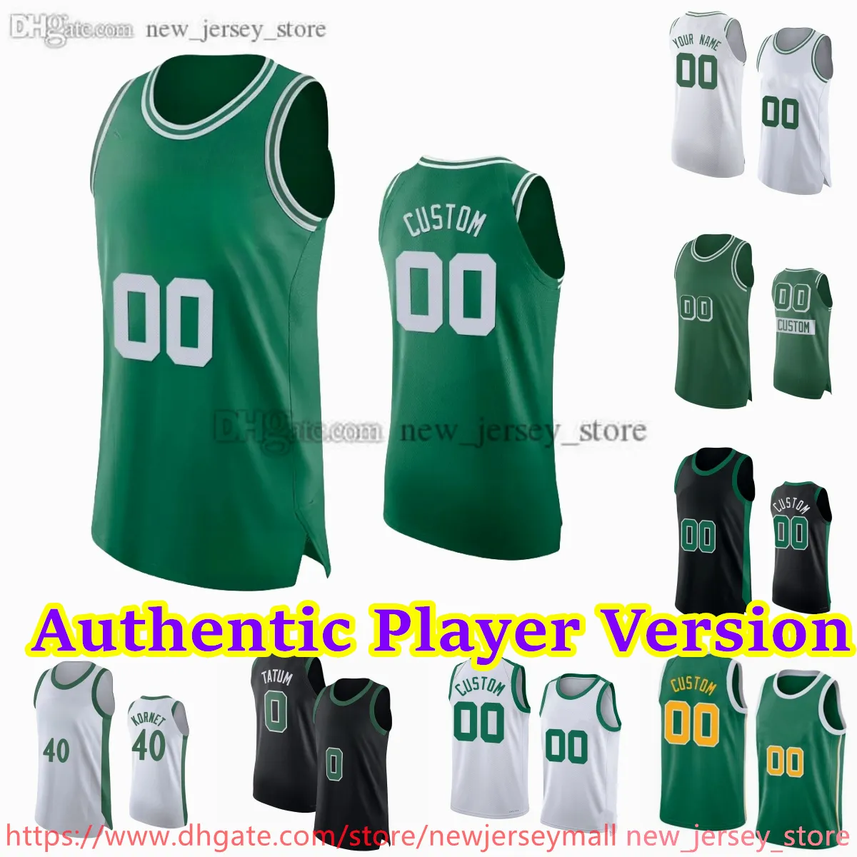 Version de joueur personnalisée Basketball 0 Jayson Tatum Jersey Authentique Stitch 7 Jaylen Brown 8 Kristaps Porzingis 4 Jrue Holiday 9 Derrick White Grant Williams Luke Kornet