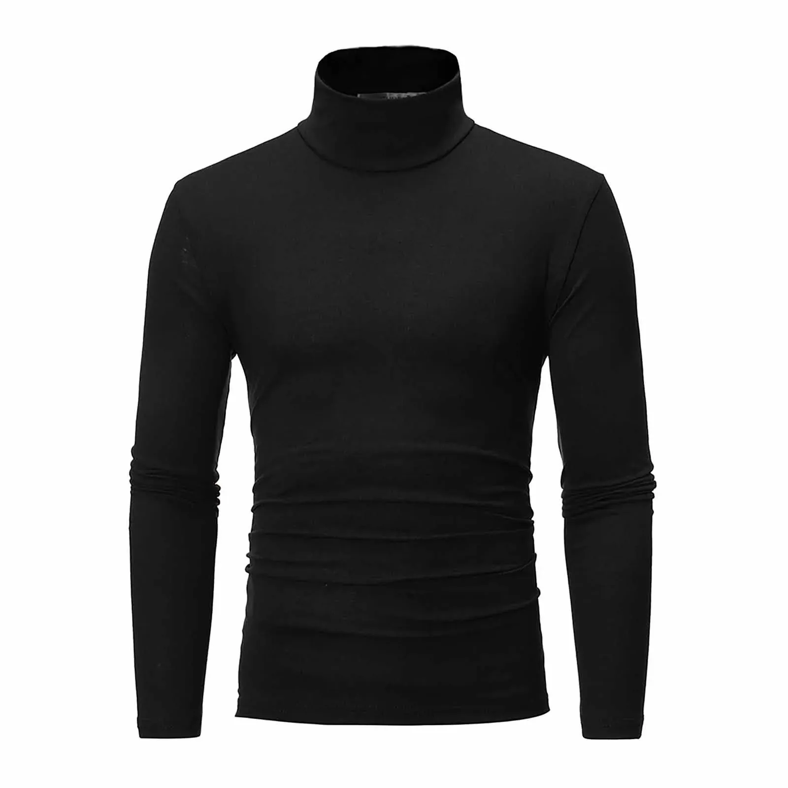 Autumn Winter Mens Thermal Long Sleeve Roll Turtleneck TShirt Solid Color Tops Male Slim Basic Stretch Tee Top 240115