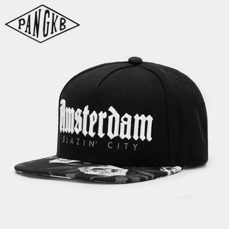 PANGKB marque Amsterdam casquette blazin ville fleur noire hip hop chapeau pour hommes femmes adulte en plein air décontracté soleil casquette de baseball 240113