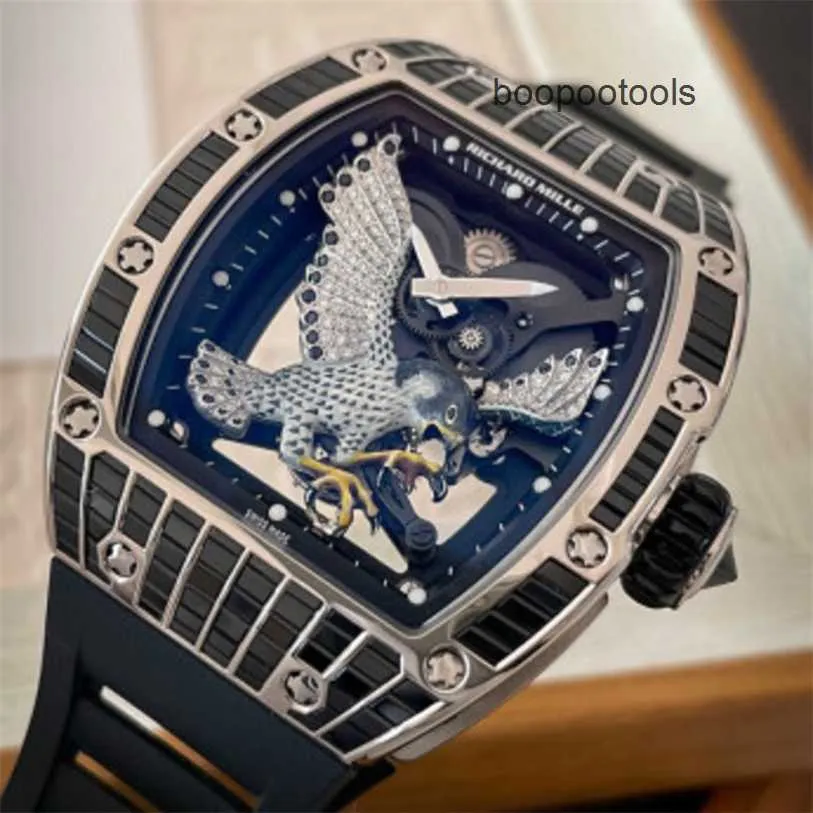 Chronograf automatyczny zegarek Richardmill zegarek Mechanical Mens Watch Richardmill RM5702 Eagle Spreading Wings Tourbillon Limited Edition MenSure Sp 2TM2