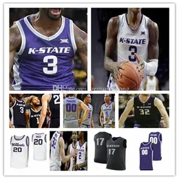 CUSTOM Ncaa Kansas State Wildcats Basketball Jerseys Keyontae Johnson Markquis Nowell Nae'Qwan Tomlin Desi Sills David N'Guessan Cam Carter