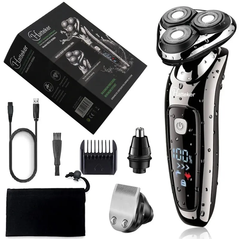 Machine Rasoir 3in1 Rasoir Électrique Puissant Et Sec Pour Hommes Corps Barbe Tondeuse ...