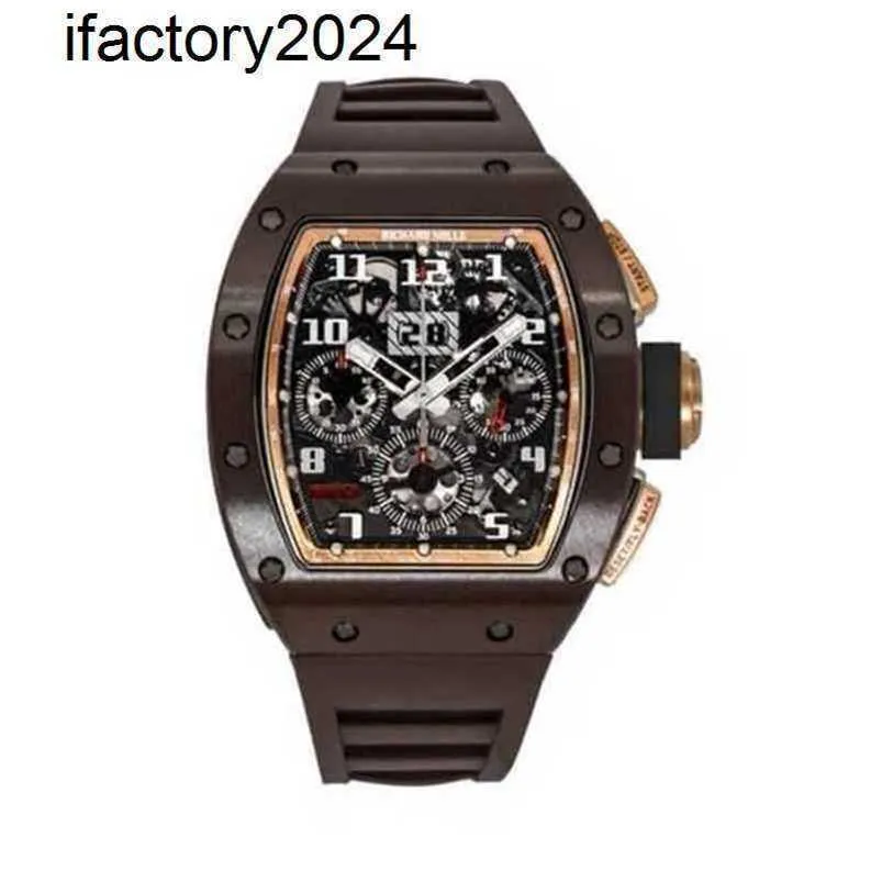 Top Clone Miers Richrs Watch Watch Factory Superclone Swiss Factory Tourbillon Mouvement fait des montres RM1102 Rose Gold Titanium Rubber Watchhbsi Tab