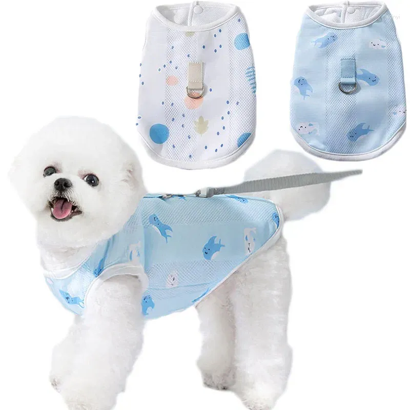 Vestuário para cães colete de resfriamento verão roupas para animais de estimação malha legal hoodies filhote de cachorro gato prevenção de insolação roupas pequenas médias cães arnês jaquetas
