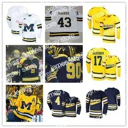 College Hockey Wears Nik1 Xflsp Custom Michigan Wolverines Stitched Hockey Jersey 34 Thomas Bordeleau 37 Jack Leavy 43 Luke Hughes 51 Garrett Van Wyhe 55 Jake