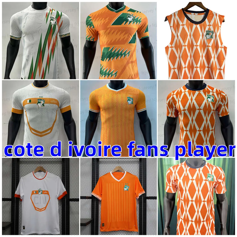 23 24 Côte d'Ivoire Équipe nationale de football Jersey à domicile Côte d'Ivoire DROGBA KESSIE Maillots de football Hommes Joueur Uniformes Coupe d'Afrique Fans Jerseys