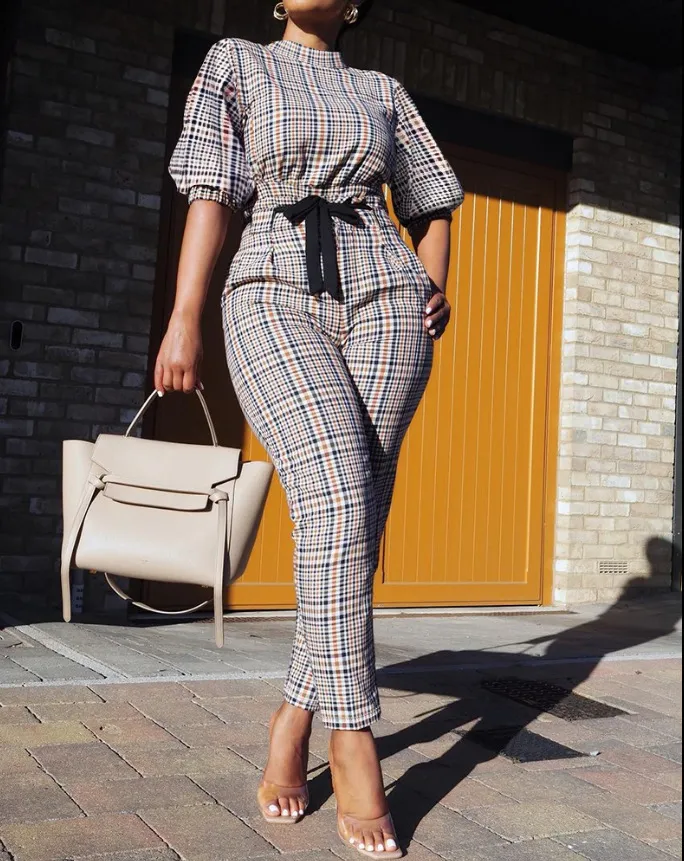 Trendy Women's Street Style Suit Hipster Three-Quarter Sleeve Casual  Outfit, Fashionable Two-Piece Set, Urban Chic, Shop Now!