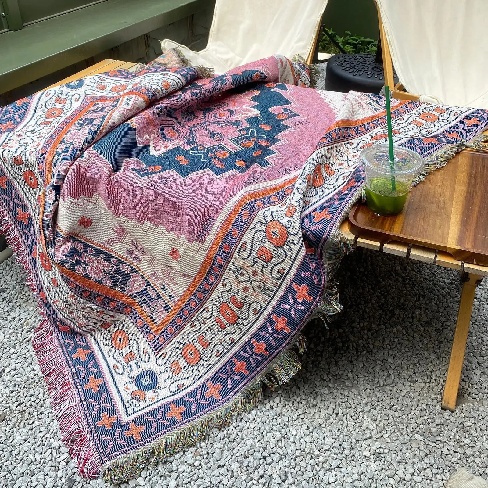 Nordic Outdoor Picnic Boin Sofa Cover Camping Bohemian Home Decor Multifunkcjonalny bedspread estetyczny gobelin 240115