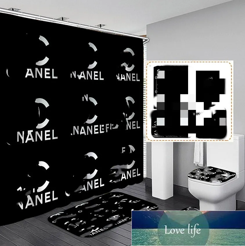 Capa de assento de vaso sanitário com letras, conjunto de cortinas de banho antiderrapantes, acessórios de banheiro da moda, decoração de casa
