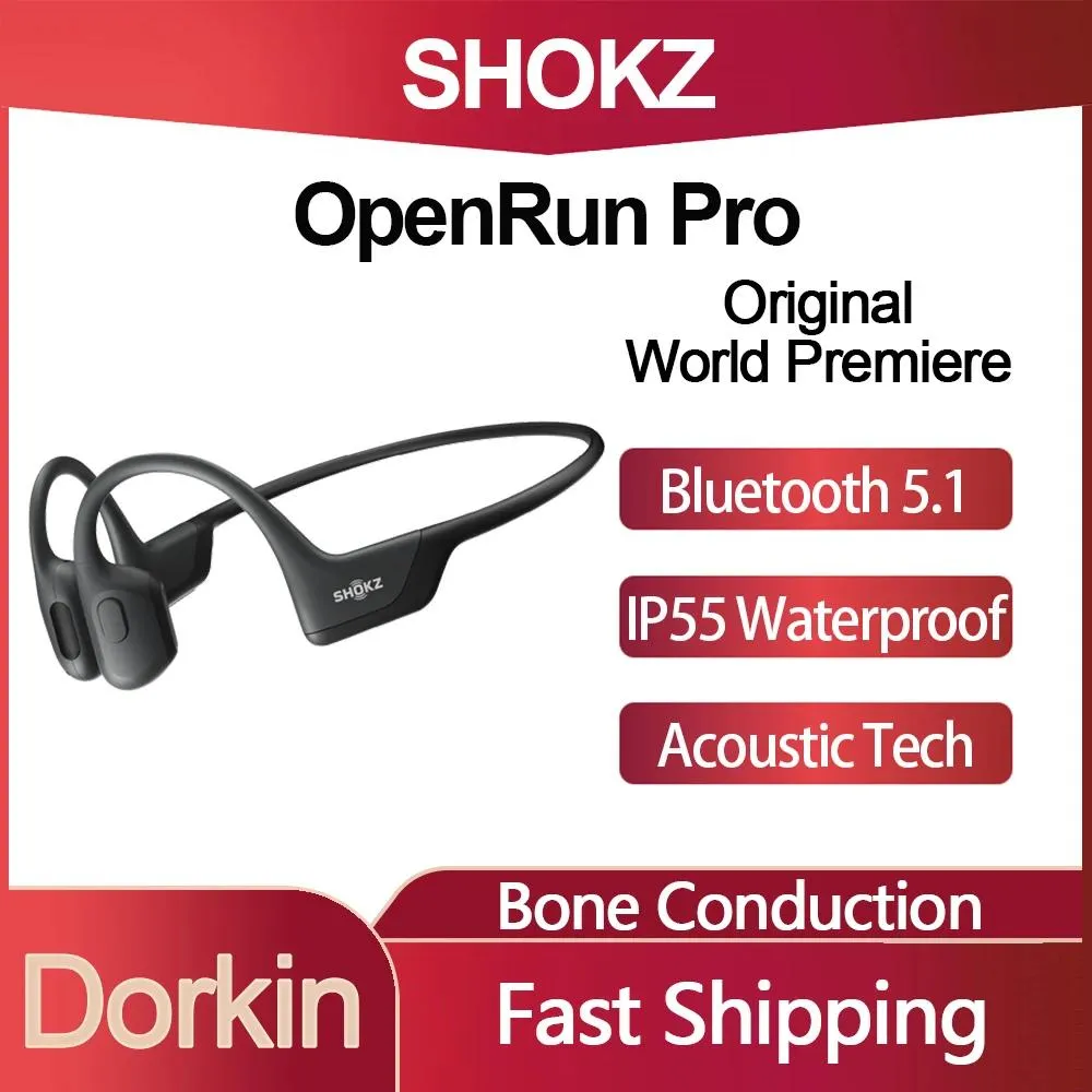 イヤホンオリジナルShokz Openrun Pro Bone Conventuction Earphone IP55 Water Resistant Wireless Headset Bluetooth 5.1 Sport Earbuds Openear