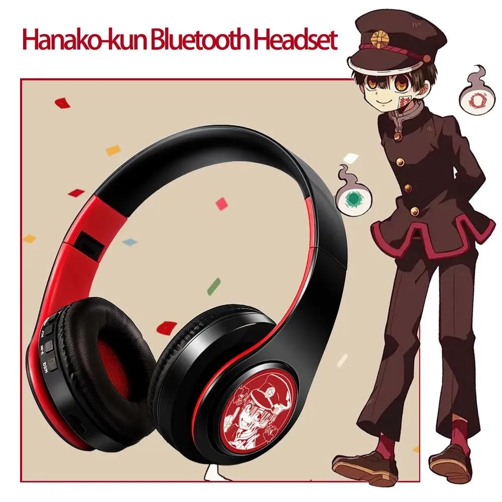 Écouteurs animées toilettes de toilette hanakokun cosplay accessoires casques sans fil Bluetooth stéréo pliable