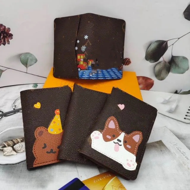 Party Favor Designer Braune Kartentasche Corgi Geburtstagsbär Kartentasche mit großem Fassungsvermögen Kartenetui Zertifikatsverpackungshülle Führerscheinhülle für Paare