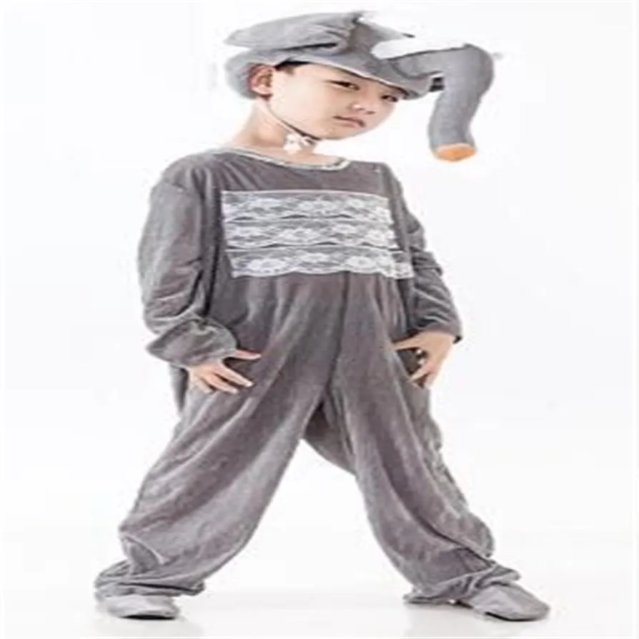 New style the 2018 children Cosplay Grey elephants Brown lion Suitable for boys and girls Stage costume Long style dancing clothe276Y