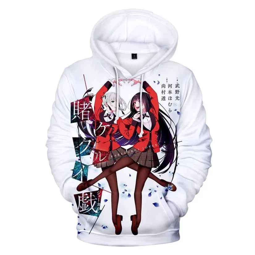 Costume de Cosplay Kakegurui, dessin animé japonais, imprimé en 3D, Jabami Yumeko, sweat à capuche amusant pour femmes et hommes, sweat-shirt décontracté, uniforme scolaire 194P