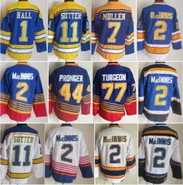 2022 Ice Hockey Jerseys Hall Retro Glenn Men Joe Mullen Brian Sutter Vintage Chris Pronger Pierre Turgeon Al Macinnis Stitched Home stitched