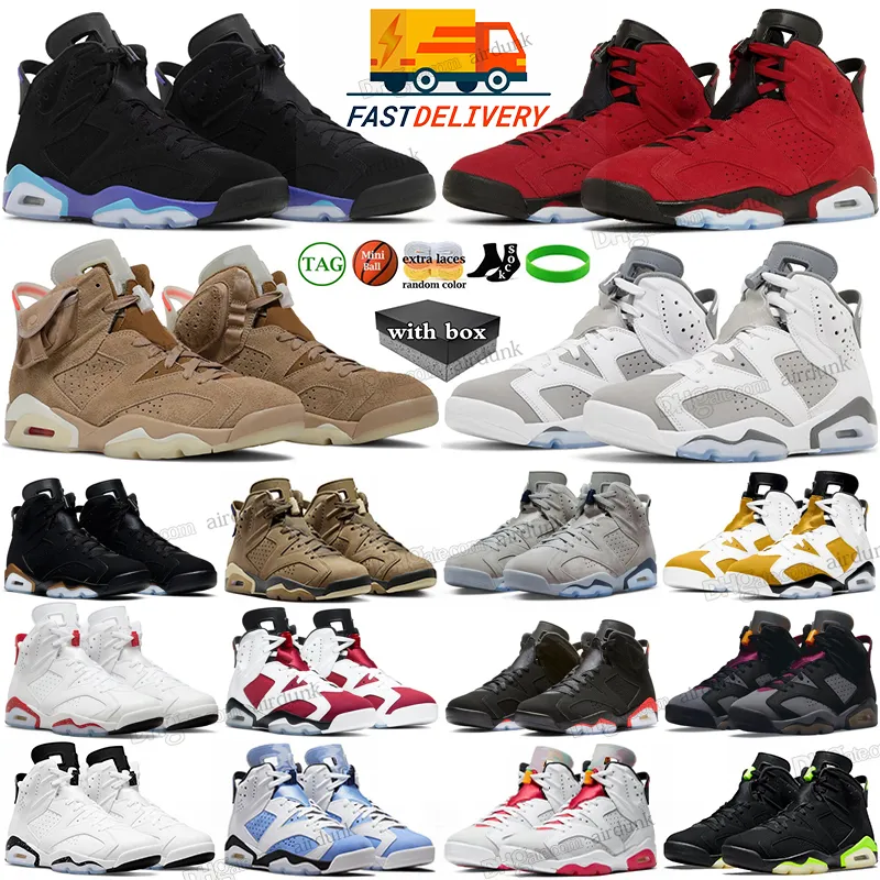 Basketball Shoes Sports Trainers Sneakers Midnight Navy Bordeaux Electric Green Cactus Dmp Infrared White Barely Rose Red Oreo 6 6S Mens Jumpman Unc Hare Men Women
