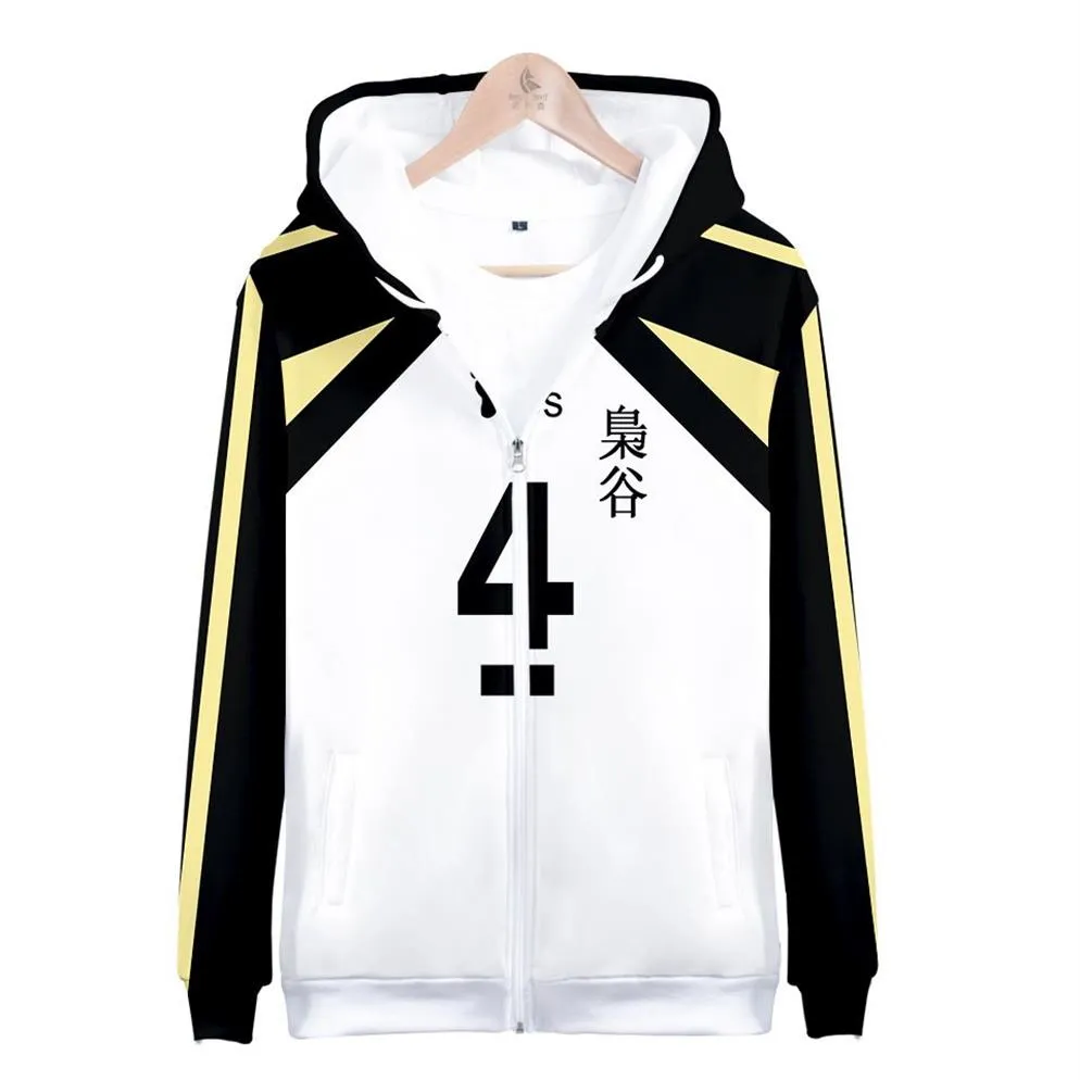 Japan Anime Haikyuu Fukurodani 3D Hoodies Sweatshirts Mannen Akaashi Keiji Bokuto Koutarou Rits Capuchon Cosplay Costume260b