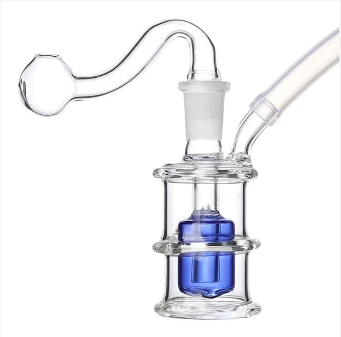 Mini Glass Bongs Dab Rigs Hookah 10mm Kvinnlig fog med Glas Bowl Small Bubbler Beaker Bong Water Pipes Oil Rig