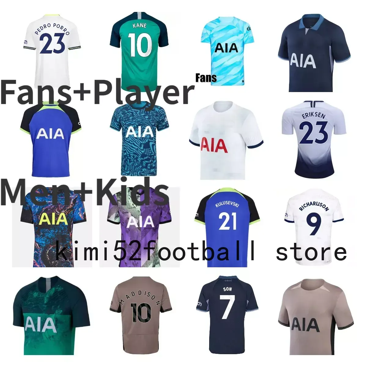 18 19 22ottenham 23 24 MADDISON SON Maillots de football à domicile 3ème KULUSEVSKI PERISIC HOJBJERG 2023 2024 LUCAS DELE Maillot de football BRYAN RICHARLISON Hommes Enfants SPURS Top